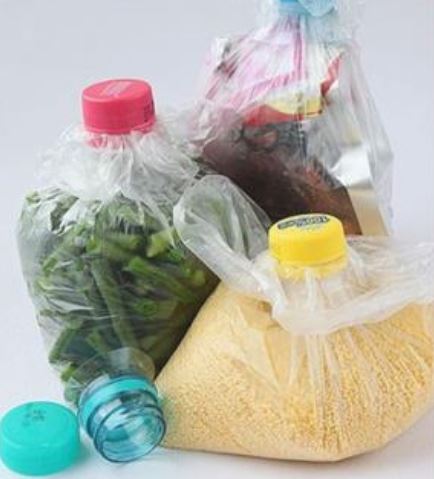 Seal plastic bags using plastic bottle