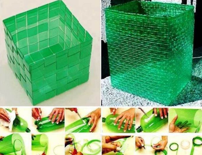 Weaving Basket plastic bottles