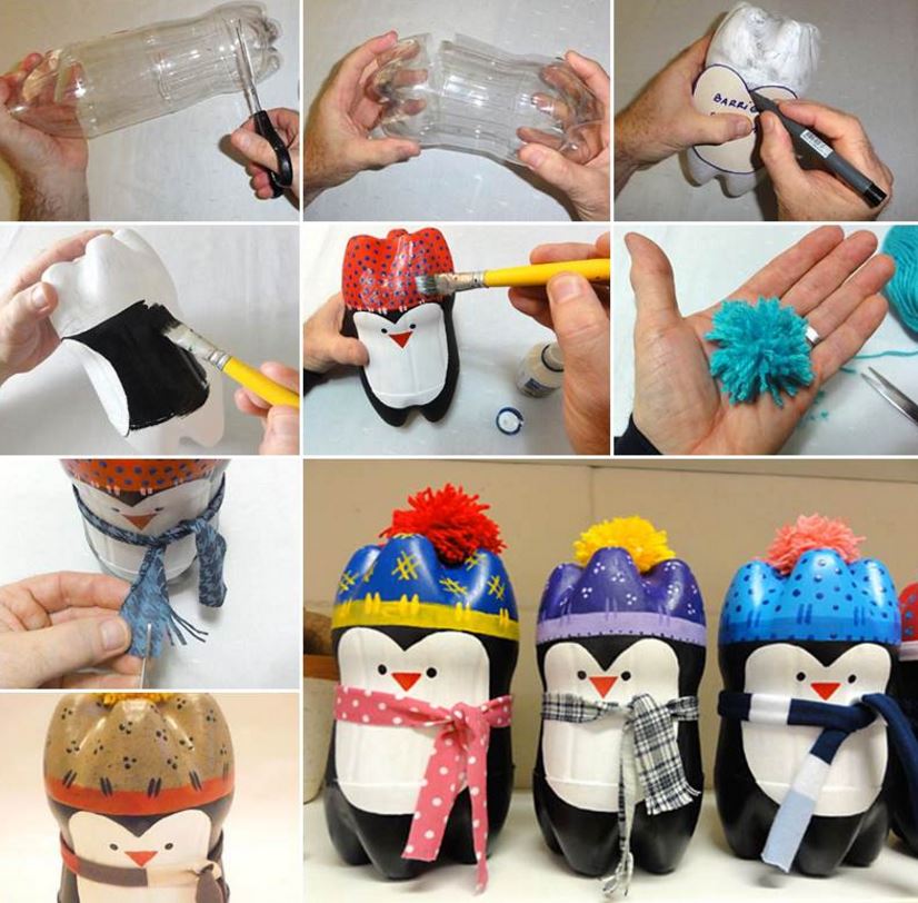 creative penguin plastic bottle