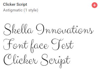 Clicker Script Font, Astigmatic One Eye Typographic Institute