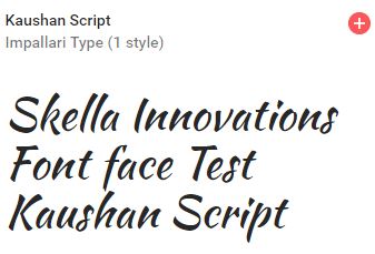 kaushan script google font