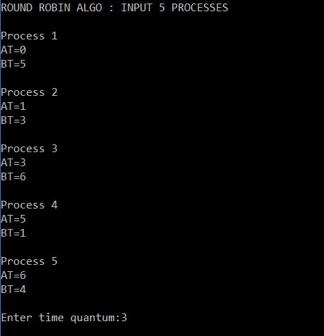 round robin scheduling program in c++